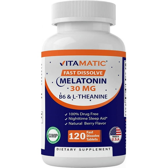 Melatonin 30 mg Fast Dissolve Natural Berry Flavor