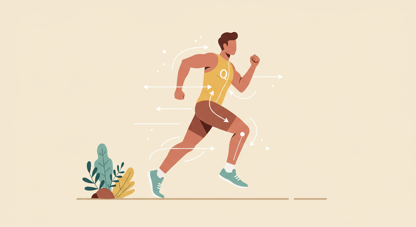 An athlete (e.g., a runner or cyclist) in motion, looking focused and energetic, with subtle, glowing lines illustrating improved oxygen flow through their body.