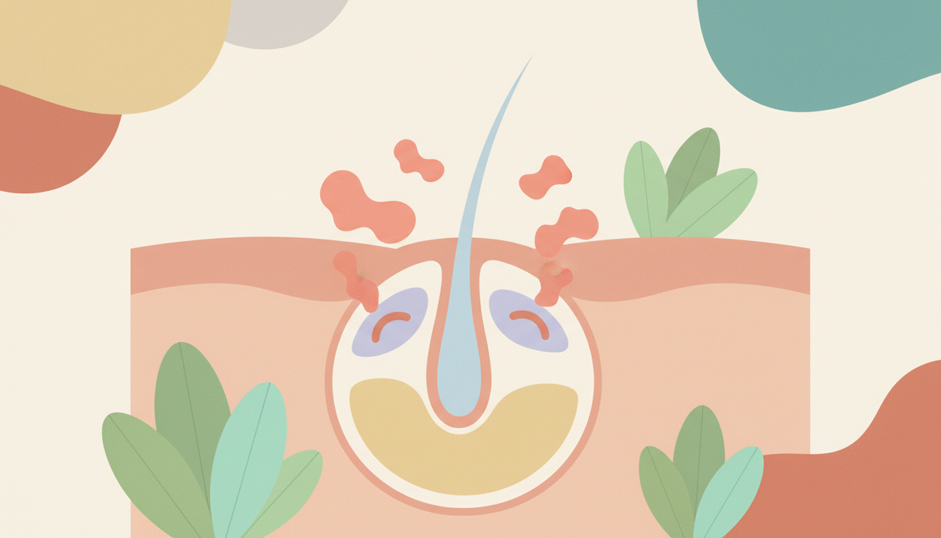 Diagram illustrating DHT hormone binding to a hair follicle receptor, causing miniaturization.
