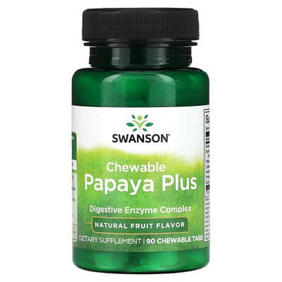 Chewable Papaya Plus Digestive Enzyme Complex Natural Fruit Flavor