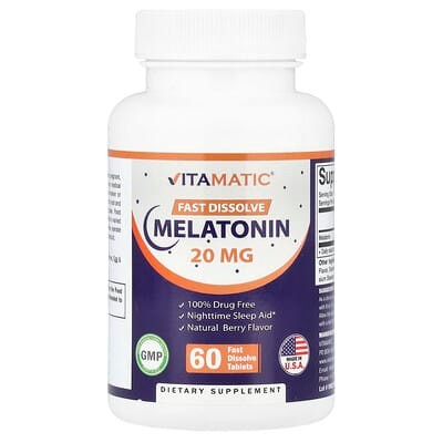 Melatonin 20 mg Fast Dissolve Natural Berry Flavor