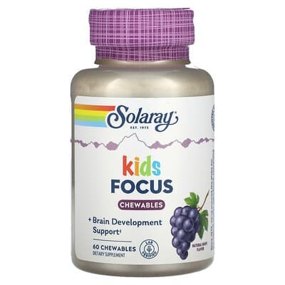 Kids Focus for Children Chewable Natural Grape Flavor