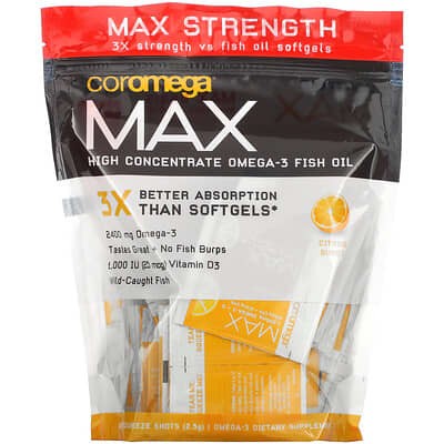Max High Concentrate Omega-3 Fish Oil 2400 mg Citrus Burst